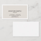 Carte De Visite Couleur tendance Moderne Élégant Design simple Pla (Devant / Derrière)