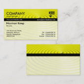 Carte De Visite Couleur Tex Banded - Anneaux Concentrés - Jaune (Devant / Derrière)