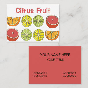 Carte De Visite Couleur Tropicale Nutrition Fruit Citrique