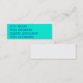 carte de visite couleur turquoise (Devant / Derrière)