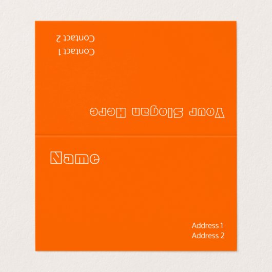 Carte De Visite couleur uni néon orange (Extérieur déplié)