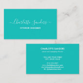 Carte De Visite Couleur uni turquoise  (Devant / Derrière)