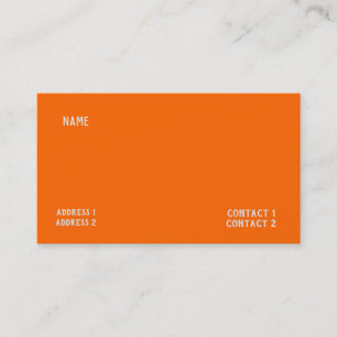 Carte De Visite couleur unie orange néon