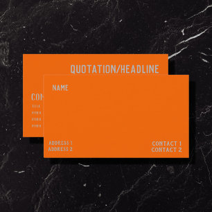 Carte De Visite couleur unie orange néon