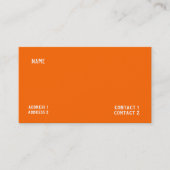 Carte De Visite couleur unie orange néon (Devant)