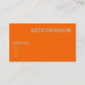 Carte De Visite couleur unie orange néon (Dos)