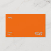 Carte De Visite couleur unie orange néon (Devant)
