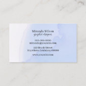 Carte De Visite Couleur unique couleur violet concepteur d'aquarel (Dos)