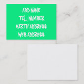 Carte de visite couleur vert (Devant / Derrière)