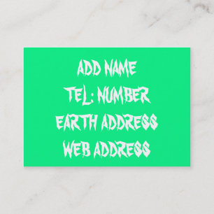 Carte de visite couleur vert