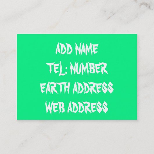 Carte de visite couleur vert (Devant)
