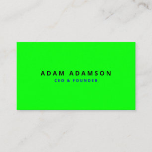 Carte De Visite Couleur verte élégante - Fondateur mode CEO Présid