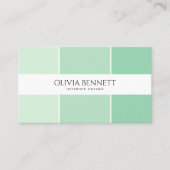 Carte De Visite Couleur verte modifiable, designer d'intérieur mod (Devant)