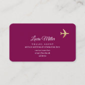 Carte de visite couleur vin pour un agent de voyag (Devant)