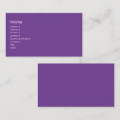 Carte De Visite Couleur violette (Devant / Derrière)