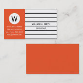 Carte De Visite Couleur vive pour réseau professionnel, orange (Devant / Derrière)