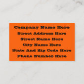 Carte De Visite Couleur vive Vrai Orange (Dos)