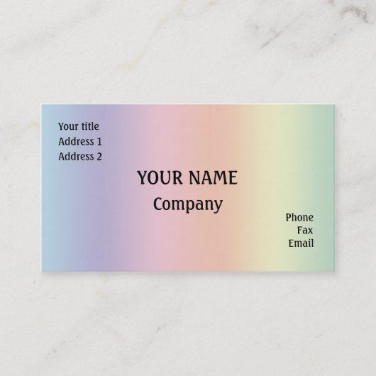 Carte De Visite Couleurs arc-en-ciel (Devant)