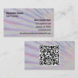 Carte De Visite Couleurs arc-en-ciel Design QR Code 7 ligne person
