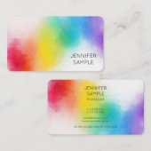 Carte De Visite Couleurs arc-en-ciel Élégant Modèle moderne Abstra (Devant / Derrière)