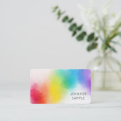 Carte De Visite Couleurs arc-en-ciel Élégant Modèle moderne Abstra (Debout devant)