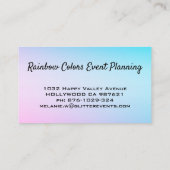 Carte De Visite Couleurs arc-en-ciel et planificateur d'événements (Dos)