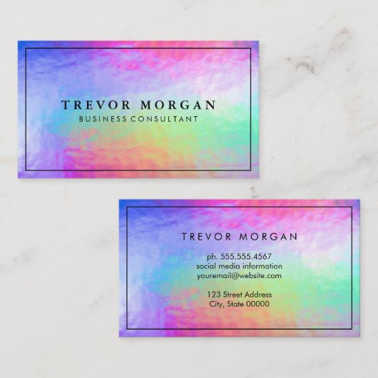Carte De Visite Couleurs arc-en-ciel Iridescentes (Devant / Derrière)