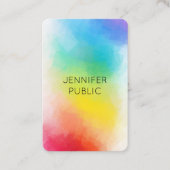 Carte De Visite Couleurs Arc-en-ciel moderne Modèle Élégant couleu (Devant)