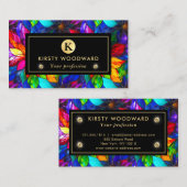 Carte De Visite Couleurs arc-en-ciel Motif en verre tendu (Devant / Derrière)