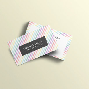 Carte De Visite Couleurs arc-en-ciel Pastel coloré rétro