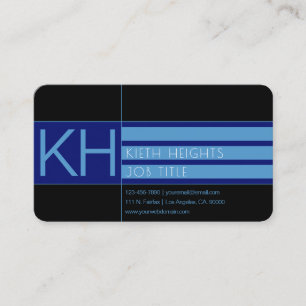 Carte De Visite Couleurs bleues modernes et fond noir