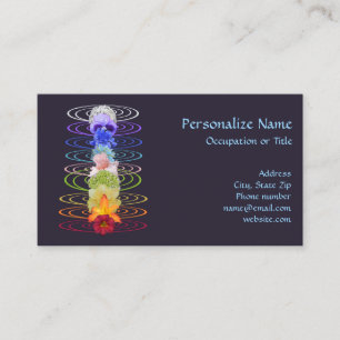 Carte De Visite Couleurs Chakras Fleurs Méditation Zen