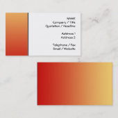 Carte De Visite Couleurs chaudes, conception de plaine (Devant / Derrière)
