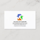 Carte De Visite Couleurs d'automne Folio Handyman Outils Toit (Dos)