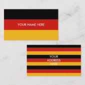 Carte De Visite COULEURS DE DRAG ALLEMANDE + votre texte (Devant / Derrière)