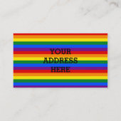 Carte De Visite COULEURS DE DRAPEAU D'ARC-EN-CIEL + votre texte (Dos)