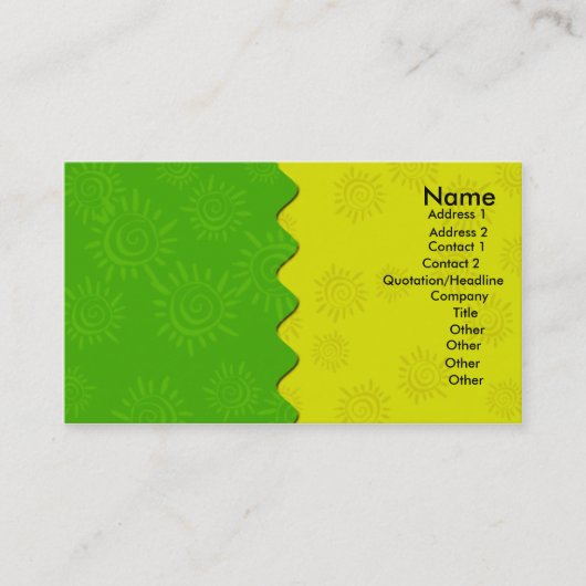Carte De Visite Couleurs de la nature (Devant)
