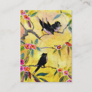 Carte De Visite Couleurs de matin : Peinture d'oiseau en jaune et