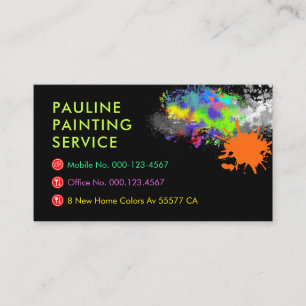 Carte De Visite Couleurs de peinture de maison éclaboussées de pei