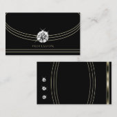 Carte De Visite Couleurs de Platine Noir Luxe Bright Faux Diamonds (Devant / Derrière)