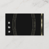 Carte De Visite Couleurs de Platine Noir Luxe Bright Faux Diamonds (Dos)