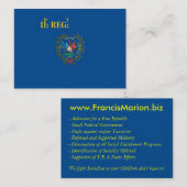 Carte De Visite Couleurs de Regemental (Devant / Derrière)