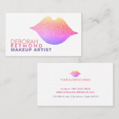 Carte De Visite couleurs dégradé lèvres beauté maquillage blanc (Devant / Derrière)