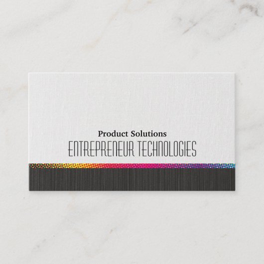 Carte De Visite Couleurs demi-tons | Texture blanche noire (Devant)