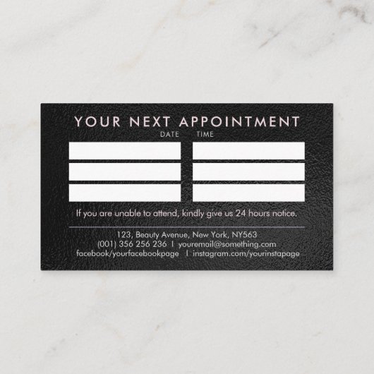 Carte De Visite Couleurs des ongles (Dos)