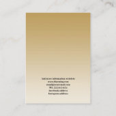 Carte De Visite Couleurs d'or clair, Jolie fille Visage Elevage Ca (Dos)