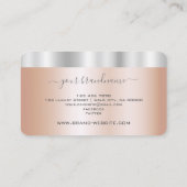 Carte De Visite Couleurs d'or et d'argent Rose à l'oeil moderne (Dos)