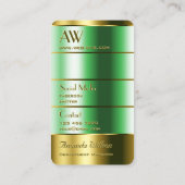 Carte De Visite Couleurs dorées et vertes avec Monogramme (Dos)