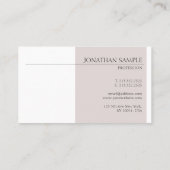 Carte De Visite Couleurs Élégantes et modernes Clair professionnel (Dos)