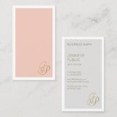 Carte De Visite Couleurs élégantes Modèle monographique manuscrit (Devant / Derrière)